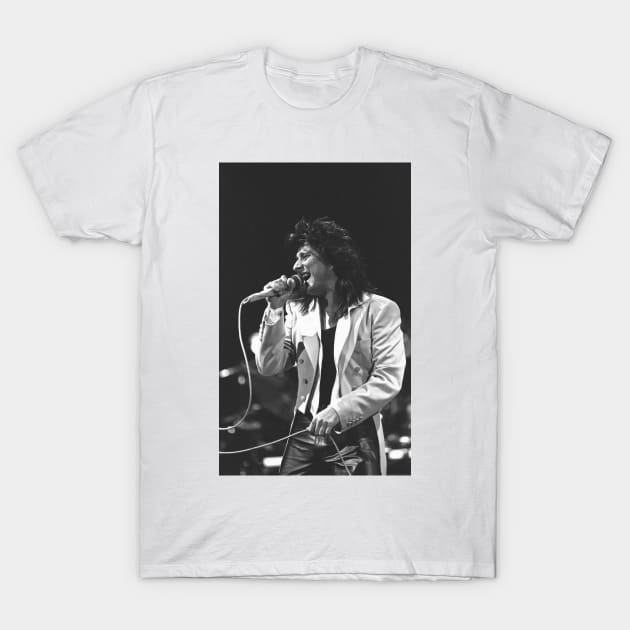 Steve Perry BW Photograph T-Shirt by Concert Photos